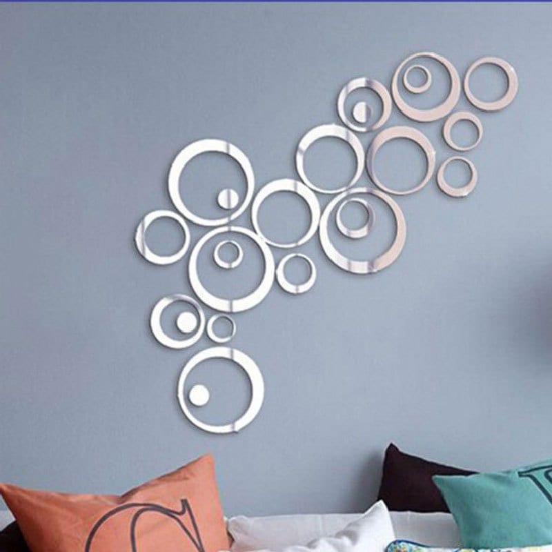Crystal Acrylic Mirror Circle Wall Stickers Living Room Decoration