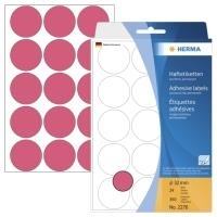 HERMA - Permanentklebeetiketten - Luminous Red - 32 mm rund 360 Etikett(en) (24 Bogen x 15) (2276)