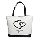 Personalized Gift Canvas Love Pattern Horizontal Flat Tote Bag