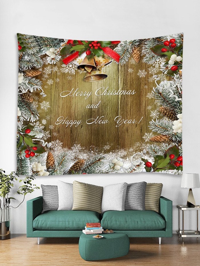 Christmas Tree Print Tapestry Wall Hanging Decor