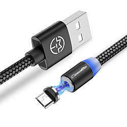 CaseMe Micro USB Câble Tressé Magnétique LED 1.0m (3ft) Nylon Pour Macbook Samsung Xiaomi Accessoire de Téléphone Lightinthebox