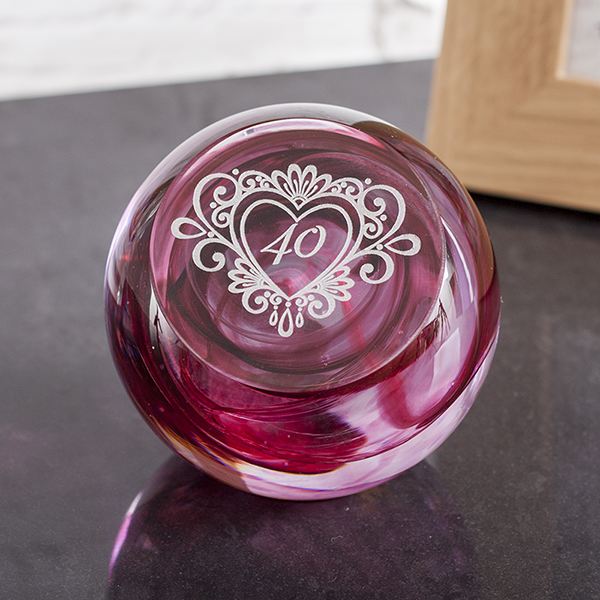 40 Years Celebration Paperweight by Caithness Glass