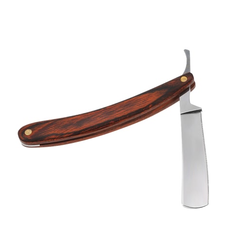 Straight Edge Barber Razor Stainless Steel Blade Shaving Knife Folding Hair Shaver Wooden Handle Small Size Male Shaving Tool