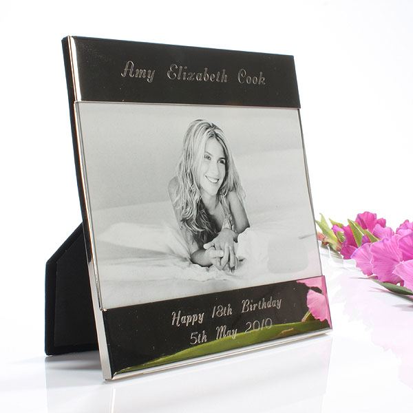 Shiny Silver Personalised Photo Frame 8 x 10