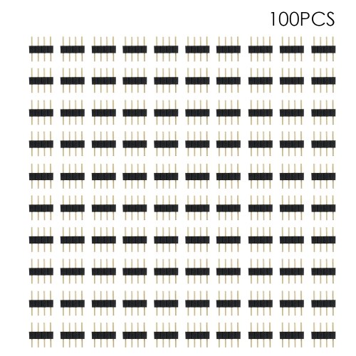 100 Pack Black 4 Pin Male Connector Plug for RGB LED Strip Lighting
