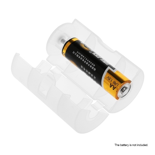 4 Piezas Adaptador de Conversión de Batería AA a D Tamaño de la Batería Estuche Protector Material PP