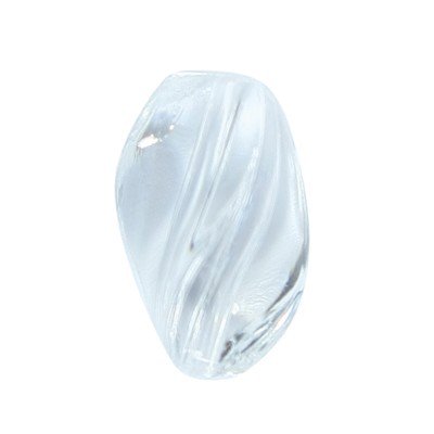 Gedrehte Perlen, transparent, 16,5mm, klar, 20 Stück