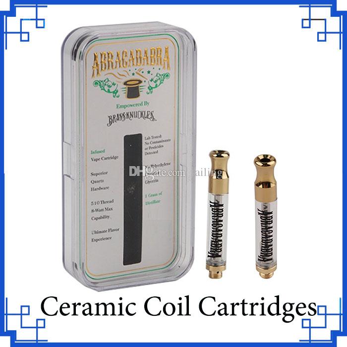 ABRAGADABRA Brass Knuckles Cartridges Atomizers Ceramic Coil 0.5 1.0ml Mouthpiece with Boxes vs Valyrian vv battery drop pods 0266215-1