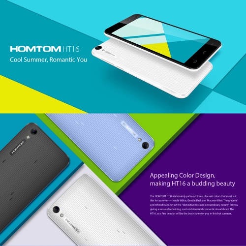 HOMTOM HT16 Smartphone 3G WCDMA Android 6.0 OS melcocha Quad Core MTK6580 5.0 