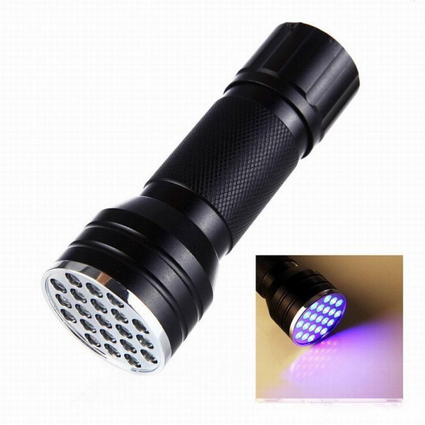 21 uv ultra violet blacklight 21 led flashlight torch lamp light support aaa batteries(not include) money detector