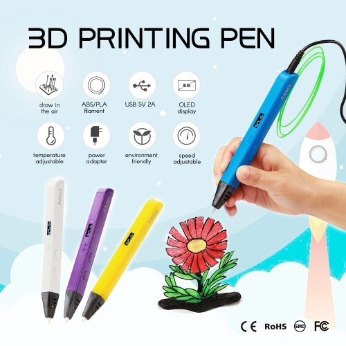 Aibecy 3D Printing Pen OLED Display work with ABS PLA Filament for Kids Art Craft Drawing DIY Gift