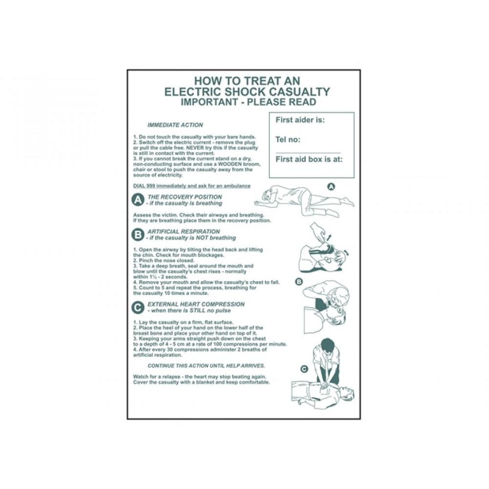 Scan How To Treat An Electric Shock Casualty - PVC 400 x 600mm