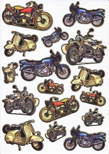 Ultra Gloss Sticker Bogen, Motorrad