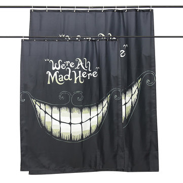 2 Sizes Waterproof Smile Halloween Polyester Shower Curtain Bathroom Decor with 12 Hooks