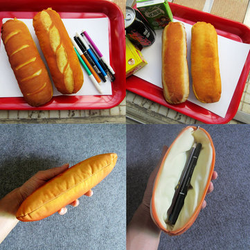 Creative Pencil Case Pen Bag Box Cute Pouch School Canvas Holder French Bread