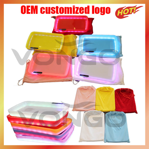 OEM customized logo Cookies LED Rolling Glow Tray Christmas Gift set Glowtray Packaging Paper Box 420 Dry Herb Flower