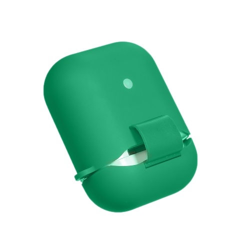 Cubierta protectora de silicona anti-golpe de caja de carga QI para cápsulas de aire verdes
