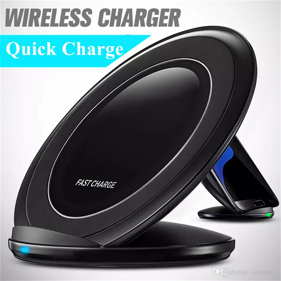 Qi Wireless Charger fast charging Pad Stand Dock Quick Charge for Samsung Galaxy Note8 S9 S8 S7 iphone X 8 with Retail Package