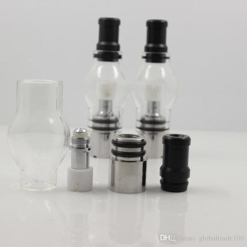 Wax Glass Globe DomeTank Dry Herb Vaporizer Clearomizer Atomizer With Retail Packag for Electronic Cigarette E Cig eGo Series Battery DHL