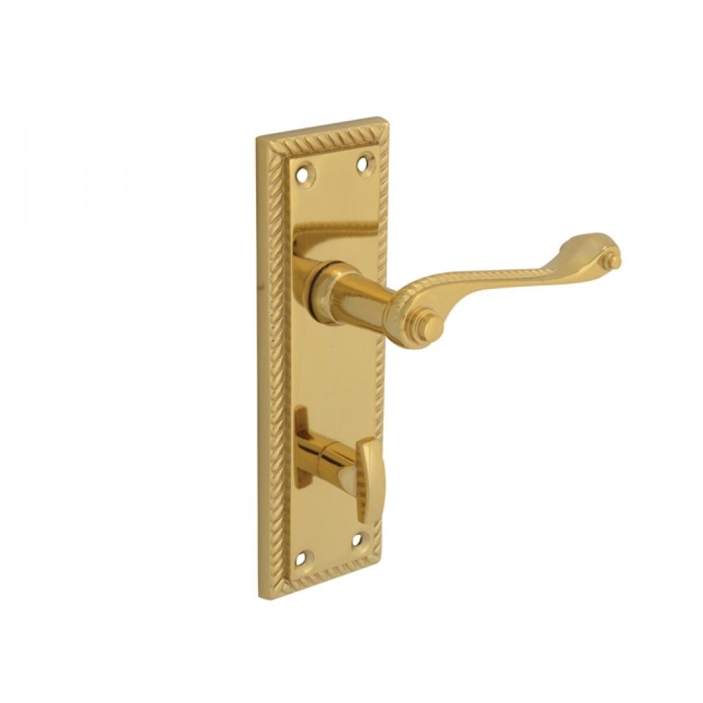 Forge Backplate Handle Bathroom - Georgian Brass 152mm