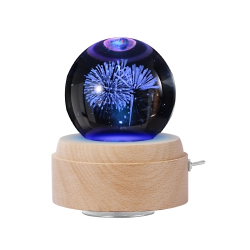 Boîte à lumière de boule de cristal de boîte à musique de LED