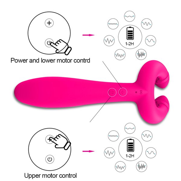 Double Penetration Penis Vibrator Sex Toys for Women Adult Couples Cock Ring Anal Butt Plug Vibrating Dildos Clitoris Stimulatorg