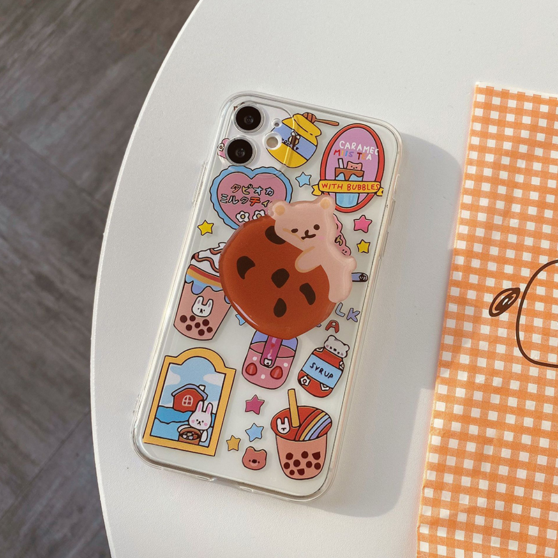 Cute Cartoon Bear Korean Phone Case For iPhone