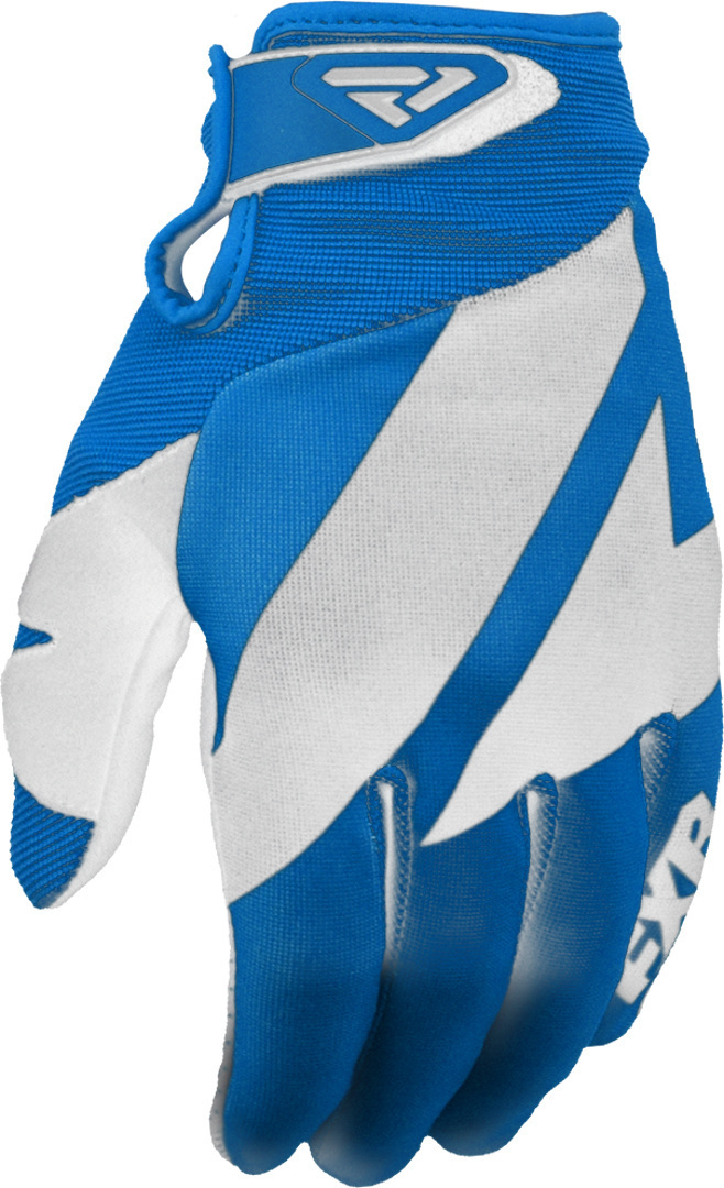 FXR Clutch Strap Motocross Gloves, white-blue, Size S, white-blue, Size S