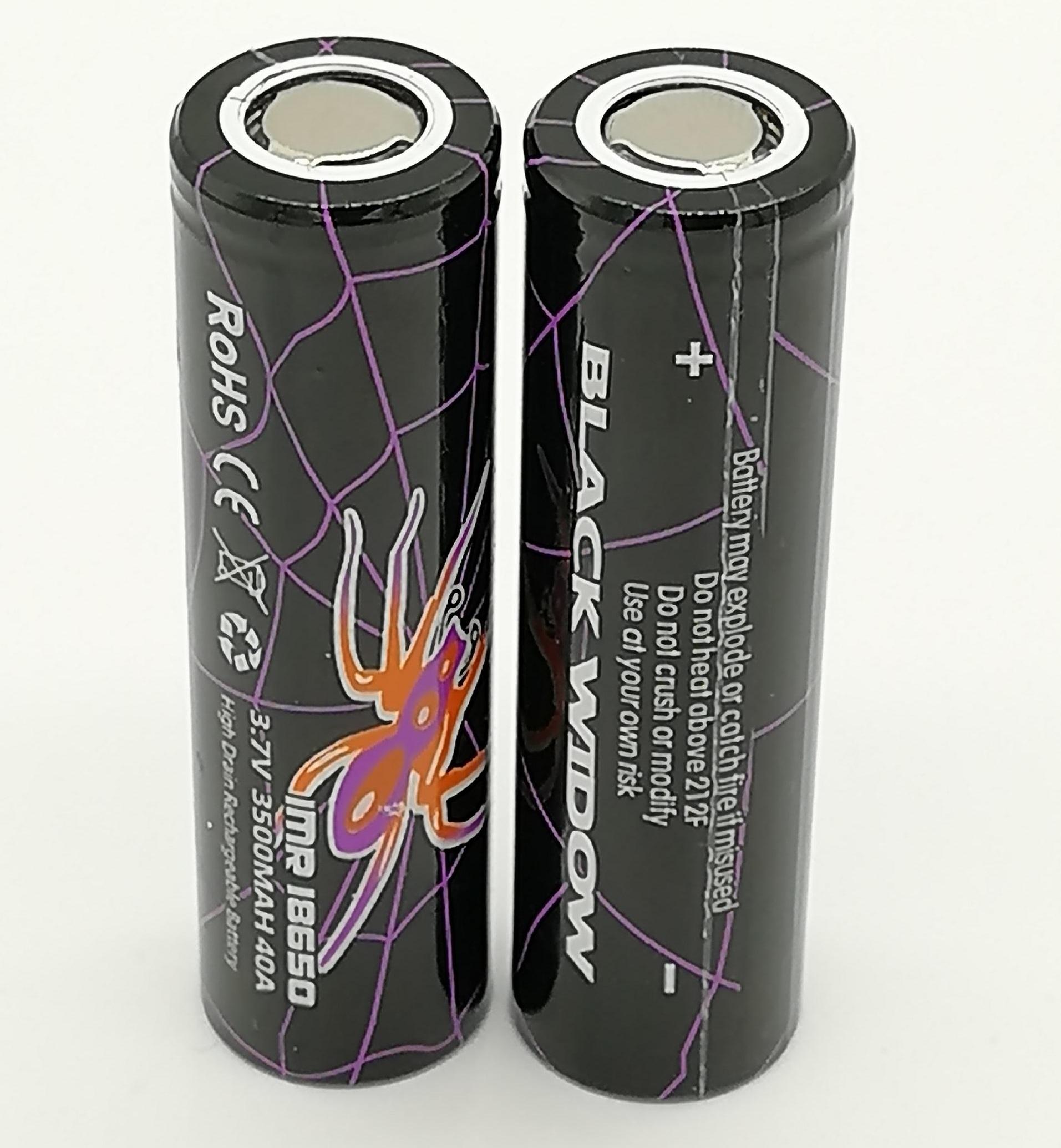 BLACK WIDOW 100% High Quality IMR 18650 Battery 3500mAh 40A 3.7V Rechargable Lithium Electronic cigarette Batteries