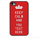 Personalized Case Red Keep Calm Design Metal Case for iPhone 4/4S