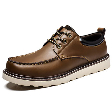 Men Cow Leather Wear-resistant Casual Shoes