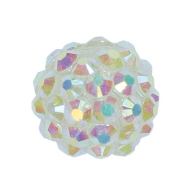 Kristall-Perlen, Ø14 mm, 10 Stück, weiß-irisierend