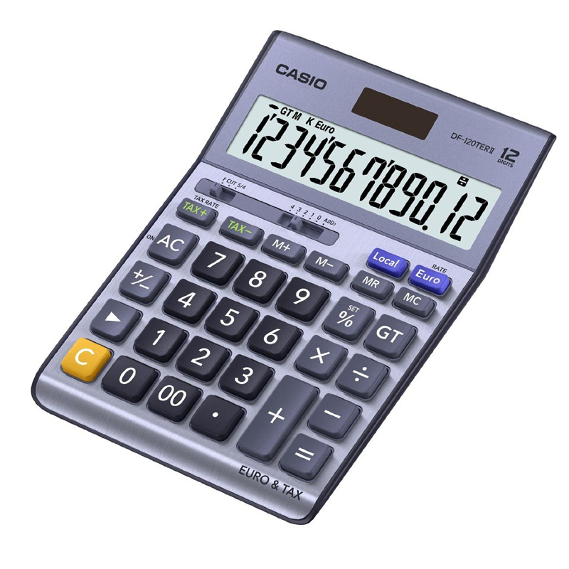 Casio 12 Digit Tax and Currency Desk Calculator (DF-120TERII)
