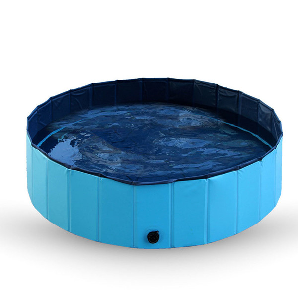 foldable pet dog pool for bathing shower summer blue cooling playing waterproof pvc swimming pool