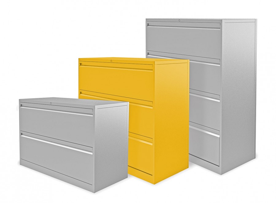 Executive Side Filing Cabinet- 3 Drawers- Sunshine Yellow