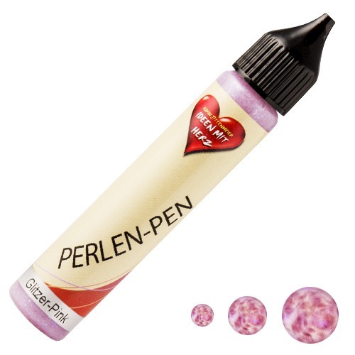 Perlen-Pen, 25ml, Glitzer, pink-rosa, irisierend