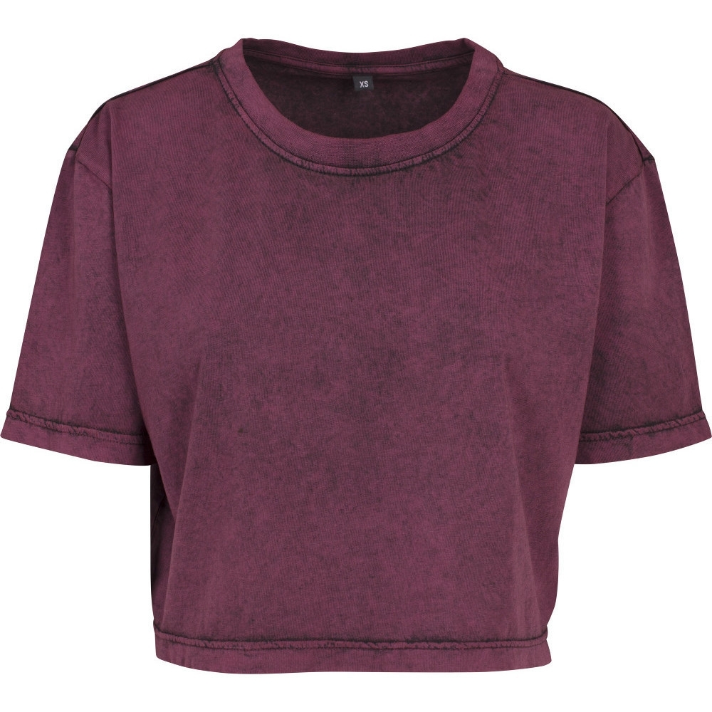 Cotton Addict Womens Acid Washed Cropped Cotton T Shirt L - UK Size 14