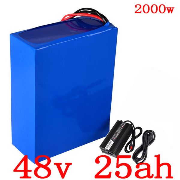 US EU No Tax 48V Lithium Battery 48V 25ah Battery 48V 25ah 2000W Electric Bike Battery Built in 50A BMS + 54.6V 5 Charger