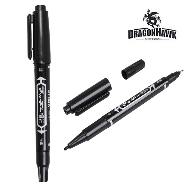 Dual-Tips Tattoo Skin Marker Piercing Marking Pen Black WS005-1