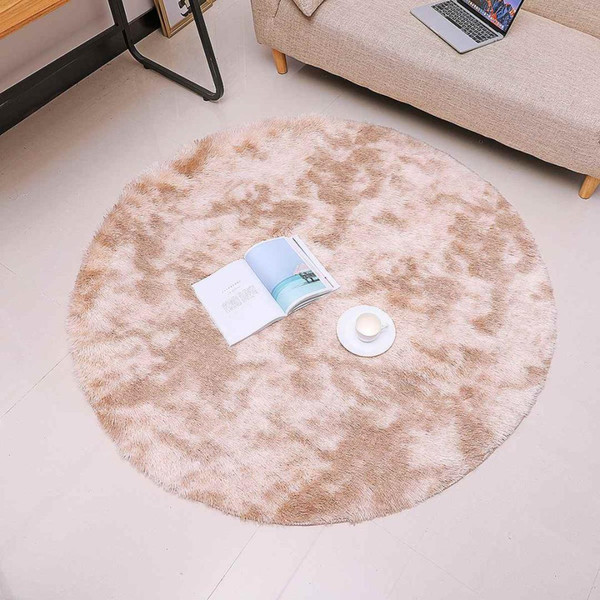 160cm nordic ins round variegated tie-dye gradient carpet living room coffee table mat long hair washable bedroom baby play rug