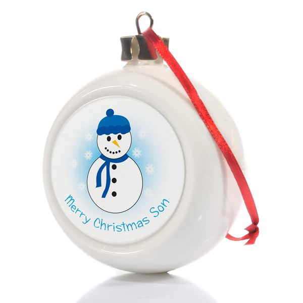 Personalised Merry Christmas Son Bauble