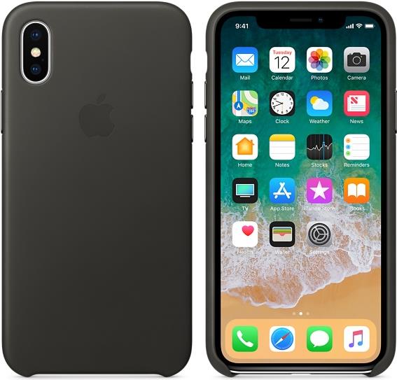 Apple - Case für Mobiltelefon - Leder - Charcoal Grey - für iPhone X