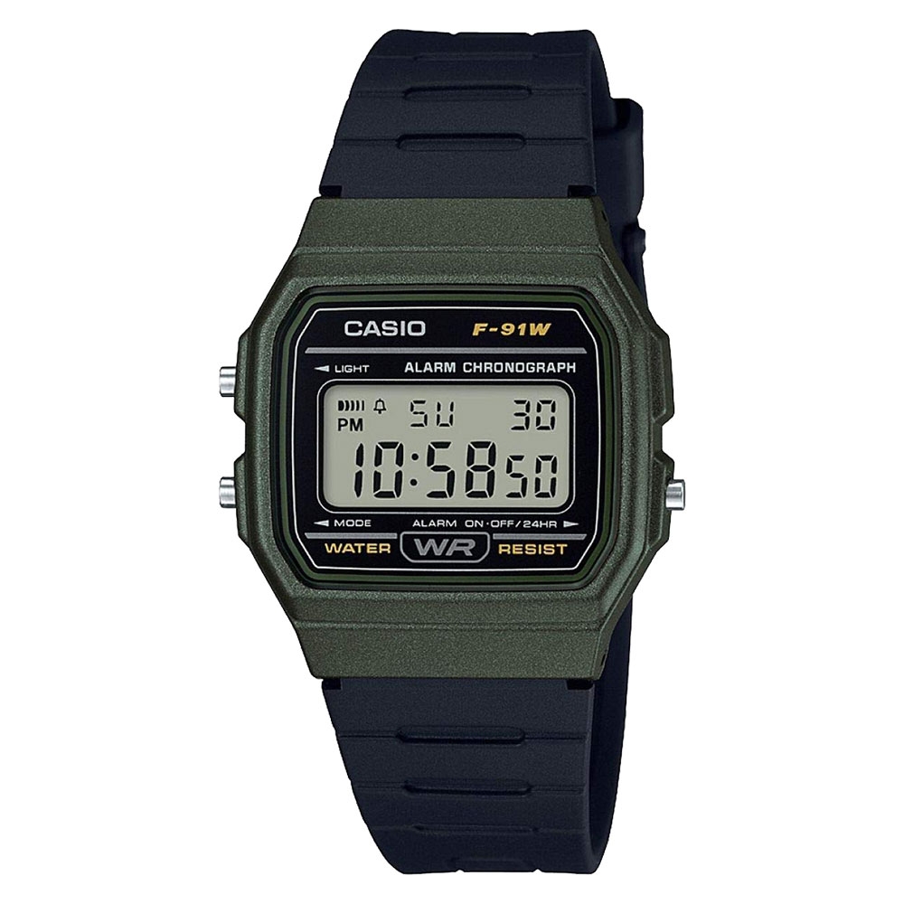 Casio Classic Digital LCD Watch with Stopwatch, Alarm, Timer etc. F-91WM-3AEF