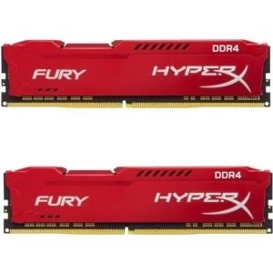HyperX FURY - DDR4 - 32 GB: 2 x 16 GB - DIMM 288-PIN - 2666 MHz / PC4-21300 - CL16 - 1.2 V - ungepuffert - non-ECC - Rot