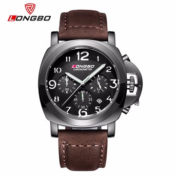 LONGBO Leather Titanium Watch