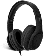 V7 HA701-3EP - Kopfhörer mit Mikrofon - Full-Size - kabelgebunden - 3,5 mm Stecker - Geräuschisolierung - Schwarz
