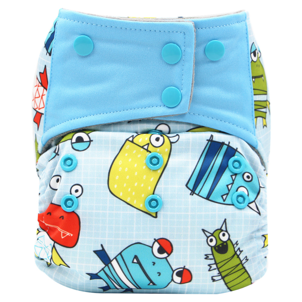 Reusable Lobster Print All in One Baby Cloth Diaper