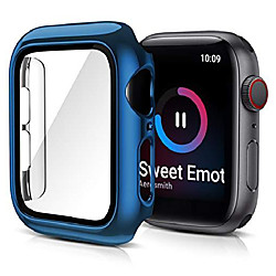 Smart Watch Hülle Hülle kompatibel mit Apple Watch Series 6 Se 5 4 Hartplattierung PC Hülle Schlankes Panzerglas Displayschutz Gesamtschutzhülle Kompatibel mit iwatch 40mm Blau. Lightinthebox