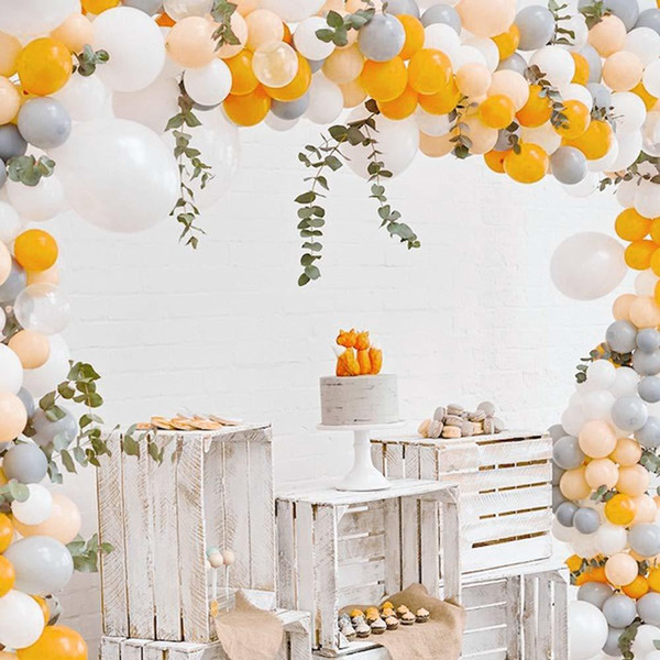 METABLE 100 pcs Matte Balloons Pack of Gray Balloon Pack Orange, White Balloons Peach Helium Balloons and Peach Wedding12/10inch 1027
