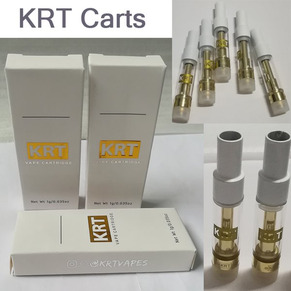 KRT Vape Cartridges .8ml Tank Round Tip Ceramic Coil Atomizers Empty Pen Cartridge 510 Thread carts With newest Packaging Box